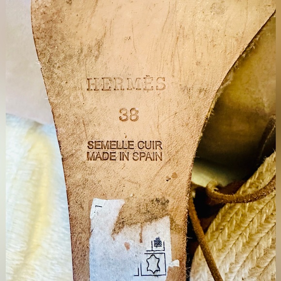 Hermes Leather Knot Wedge Sandals - Picture 10 of 16